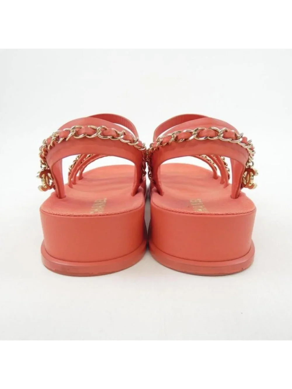 Chanel Size 38 Calfskin Red Sandals - Picture 5 of 6